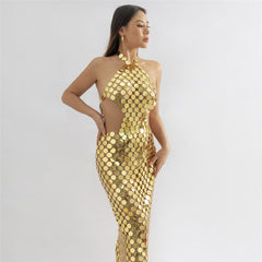 Sequins Backless Party Long Dresses