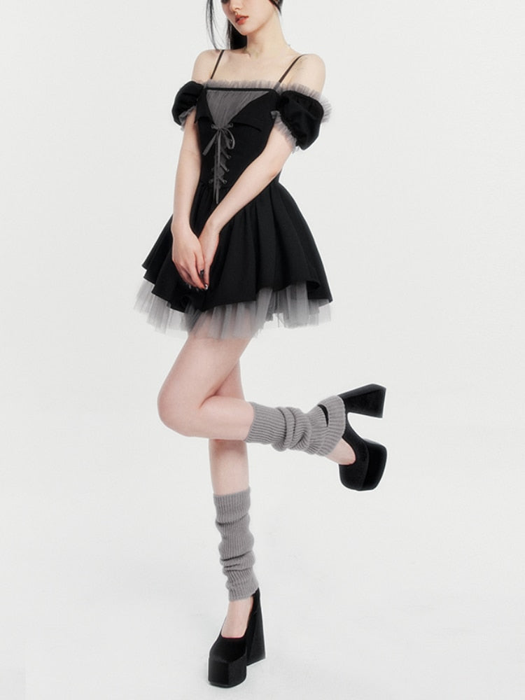 Gothic Mini Party Dress Korean Style