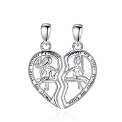 Sisters Swing Heart Necklace Set