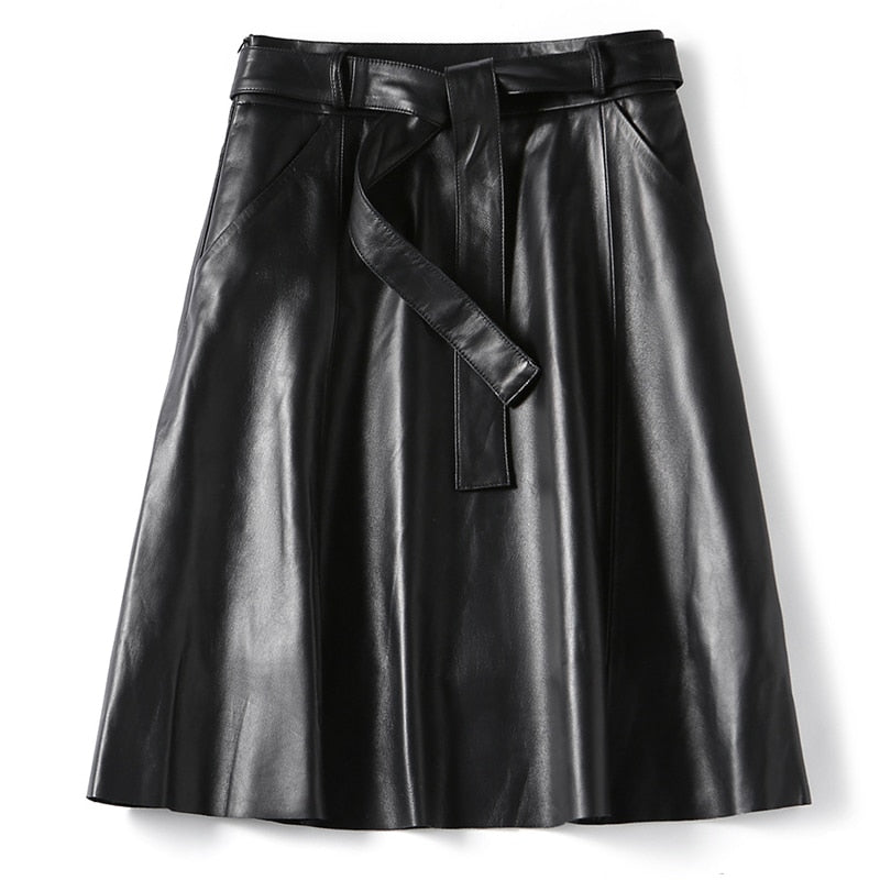 Chic Genuine Leather Skirts