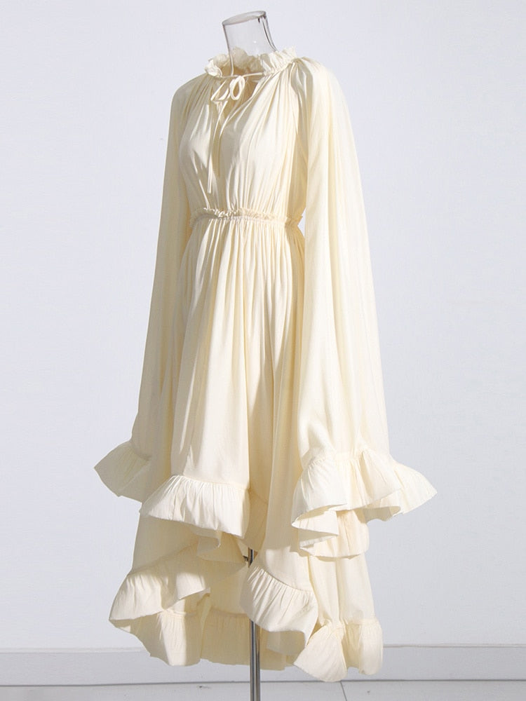 Irregular Cloak Sleeves Spliced Dress