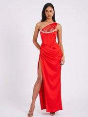 Sleeveless High Split Evening Maxi Dress