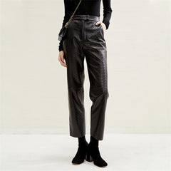 Chic Genuine Leather Trousers