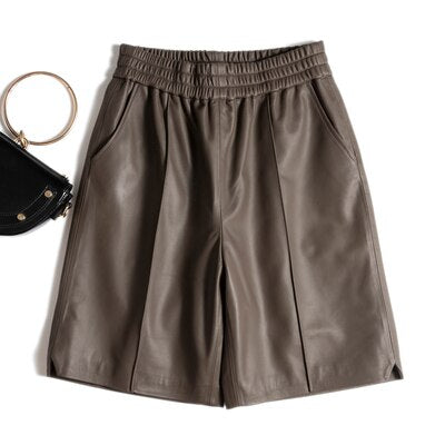 Genuine Leather Bermuda Shorts