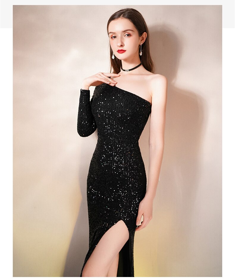 Sequins One Shoulder Party Dresses