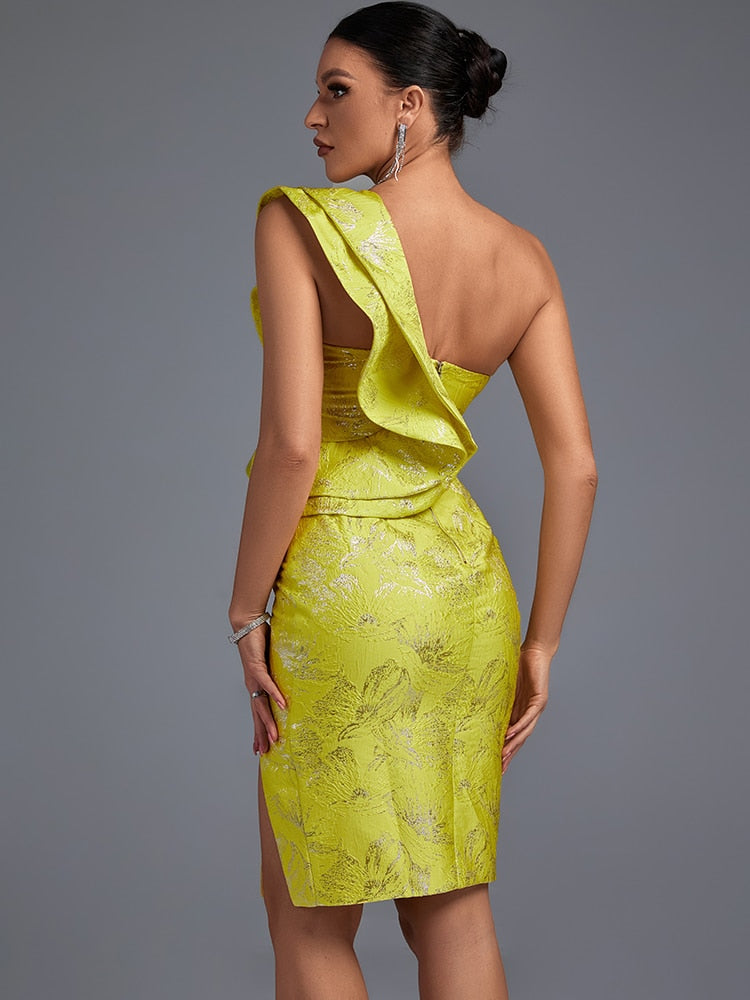 Sequined Yellow Party Dress