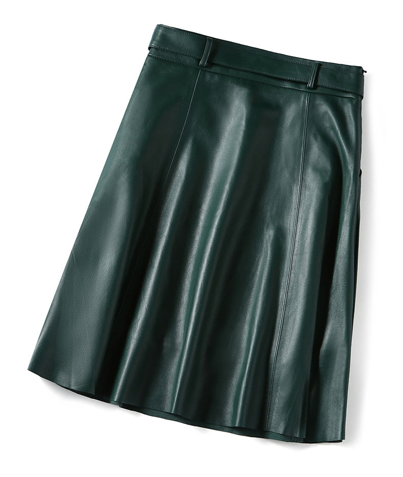 Chic Genuine Leather Skirts