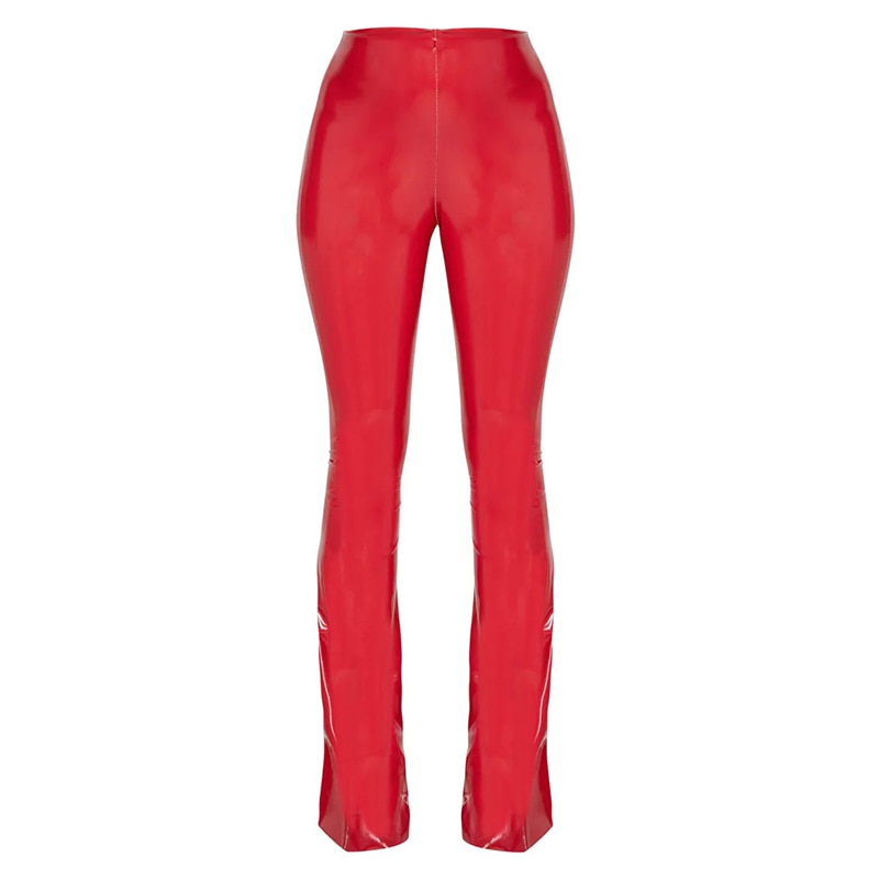 Leather Stretch Flare Trouser