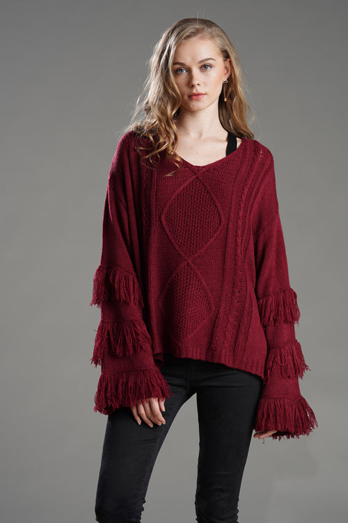 Look What You Made Me Do Tassel Knit Sweater