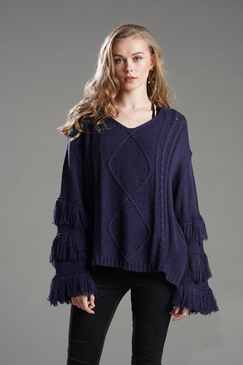 Look What You Made Me Do Tassel Knit Sweater