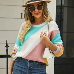 Trend4us Chic Striped Crewneck Sweater