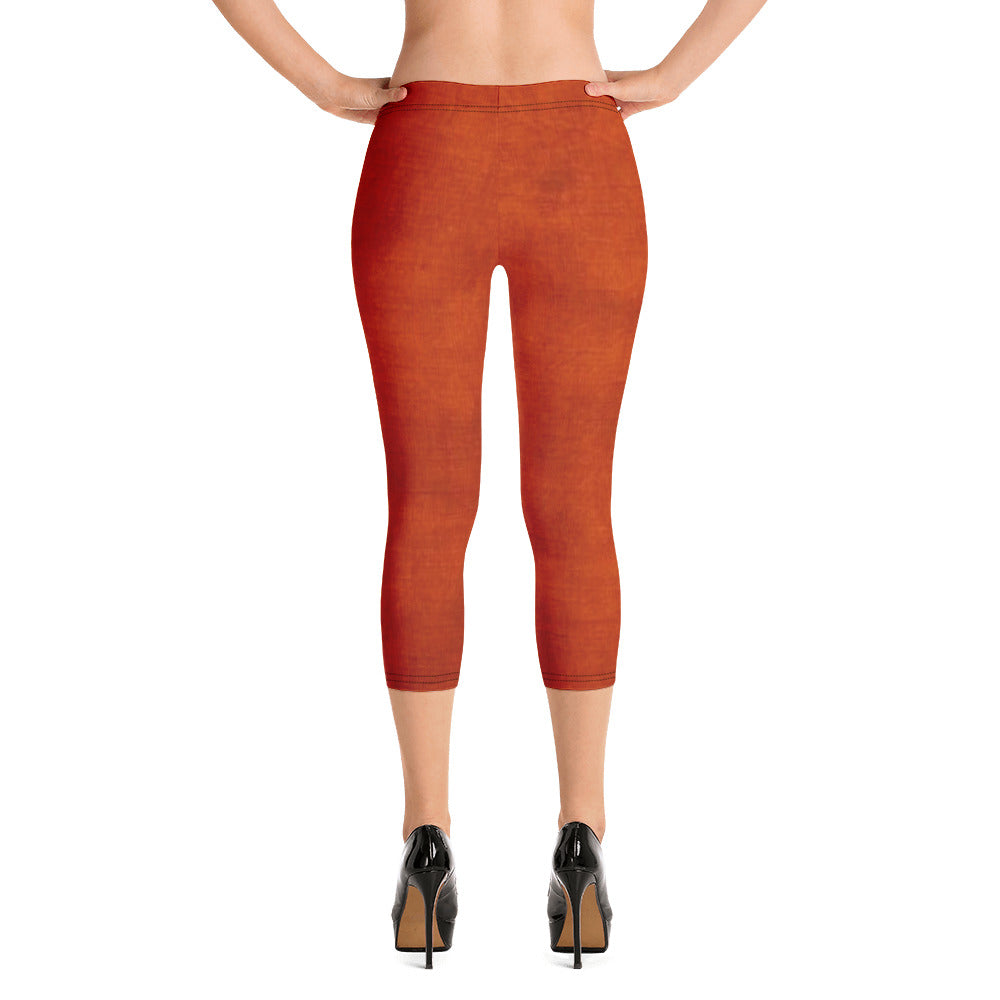 Burnt-orange Capri Leggings