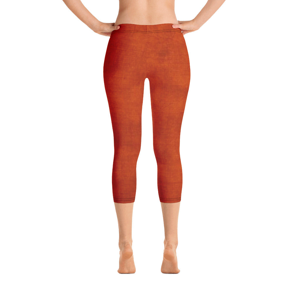 Burnt-orange Capri Leggings