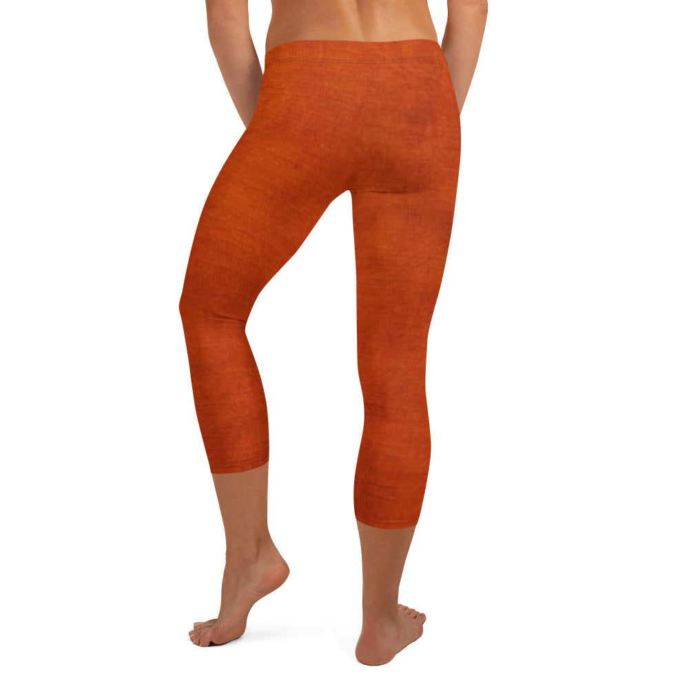 Burnt-orange Capri Leggings