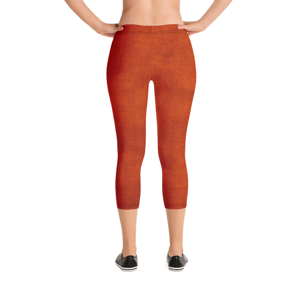 Burnt-orange Capri Leggings