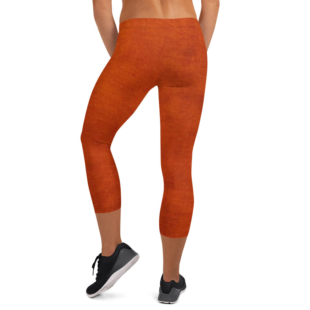 Burnt-orange Capri Leggings