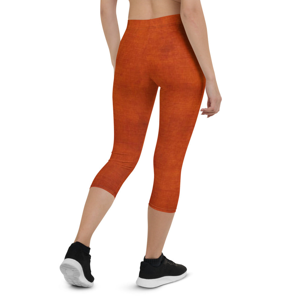 Burnt-orange Capri Leggings