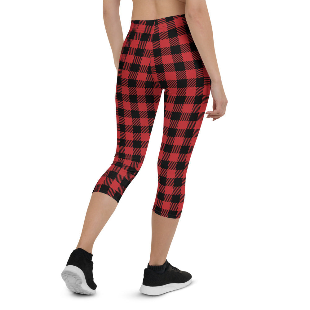 Buffalo-Plaid Capri Leggings