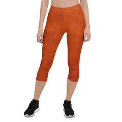 Burnt-orange Capri Leggings