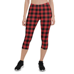 Buffalo-Plaid Capri Leggings