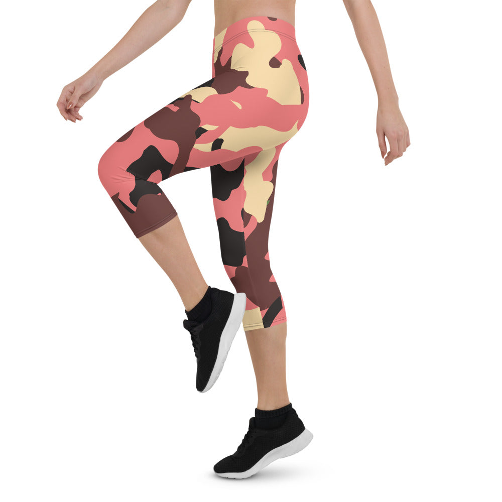 Camo Pink Capri Leggings