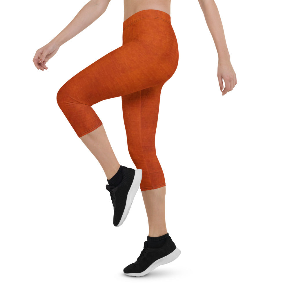 Burnt-orange Capri Leggings