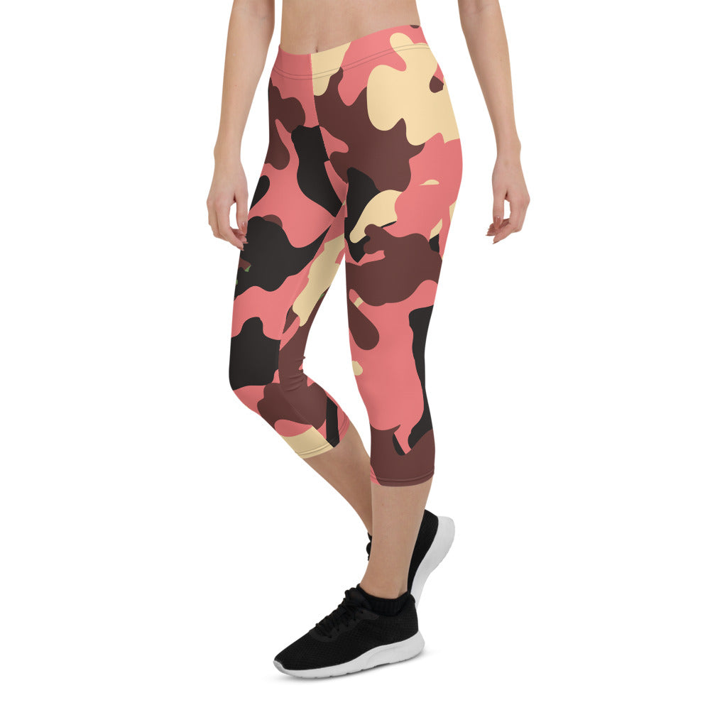 Camo Pink Capri Leggings