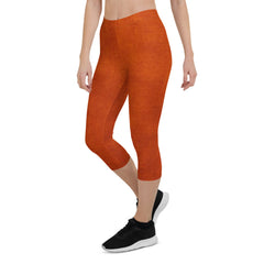 Burnt-orange Capri Leggings