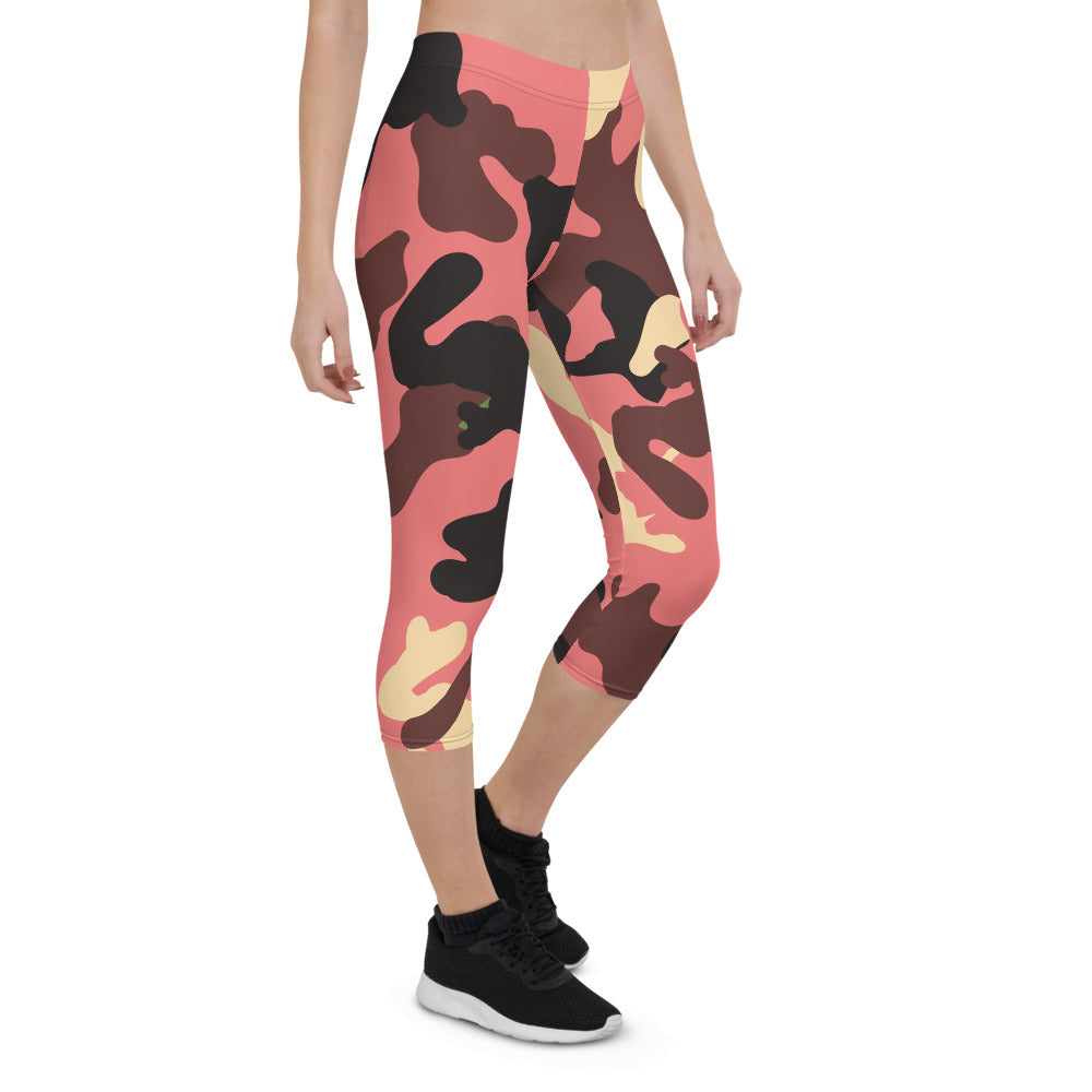 Camo Pink Capri Leggings