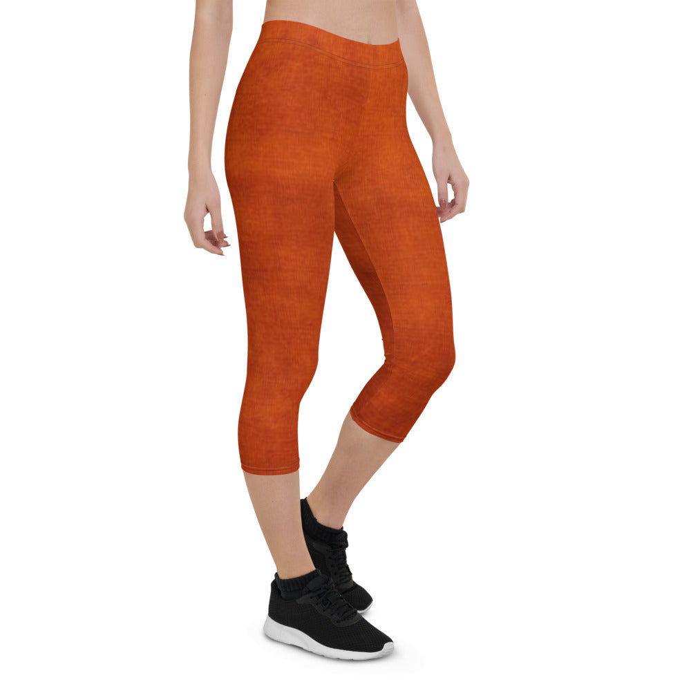 Burnt-orange Capri Leggings