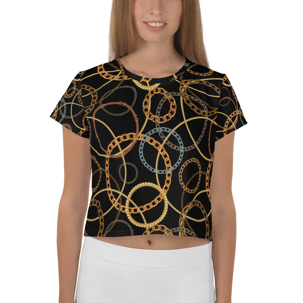 Chains All-Over Print Crop Tee