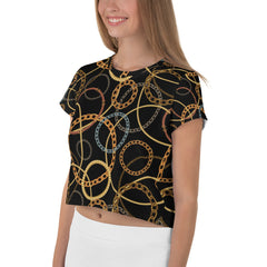 Chains All-Over Print Crop Tee