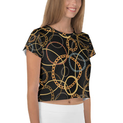 Chains All-Over Print Crop Tee