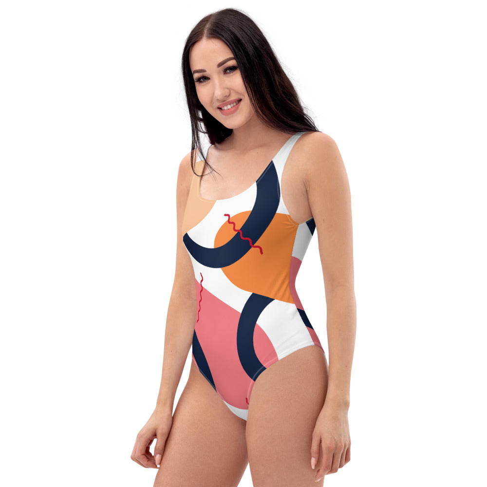 Geometric One-Piece Swimsuit