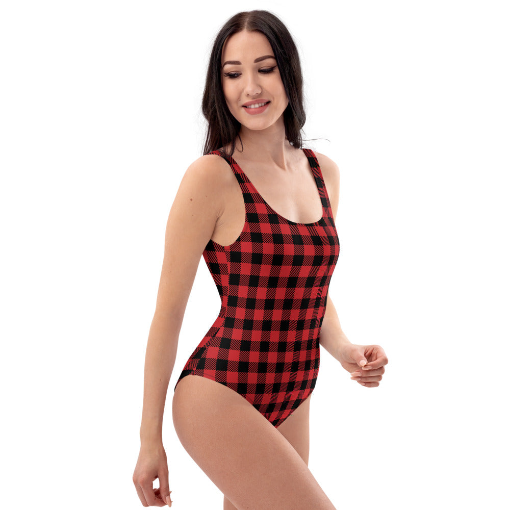 Buffalo-Plaid One-Piece Swimsuit