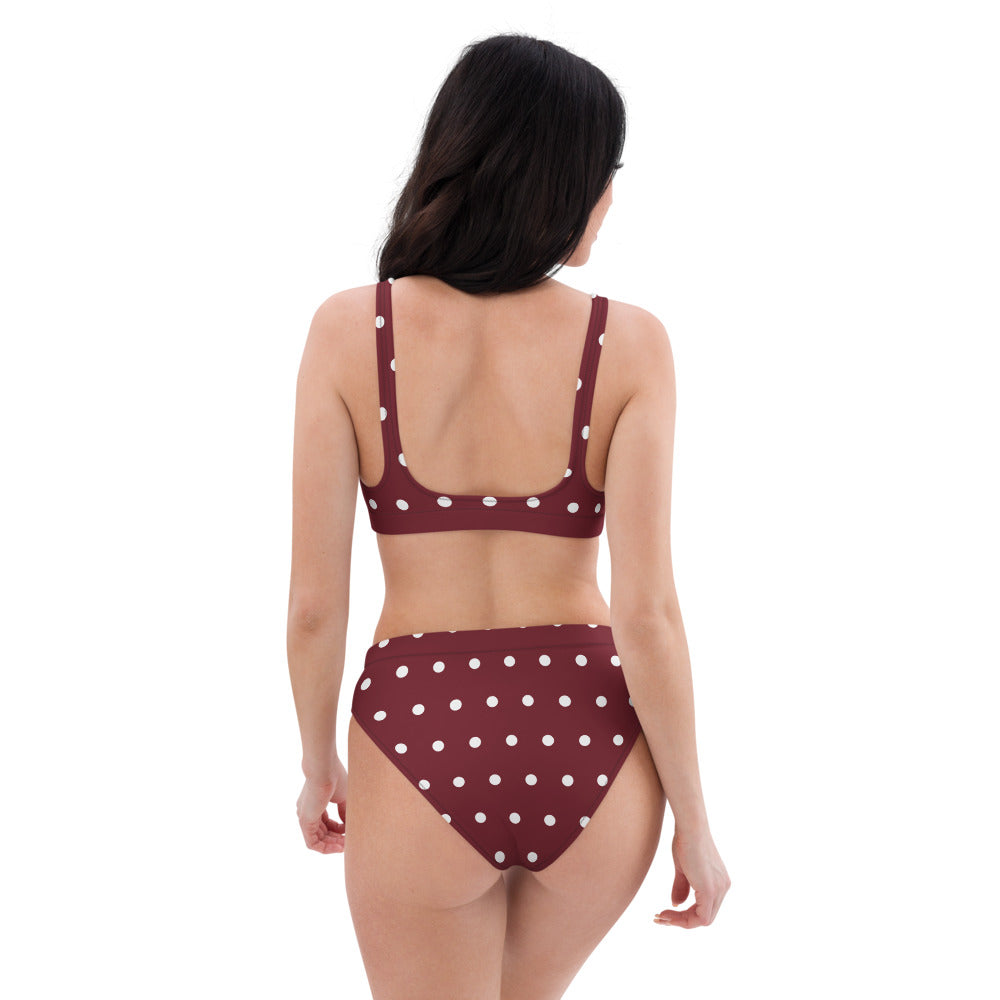 Polka Dots Recycled high-waisted bikini