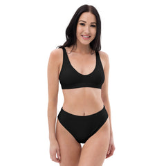 Black Recycled high-waisted bikini