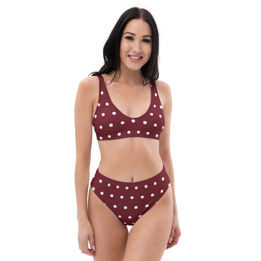 Polka Dots Recycled high-waisted bikini