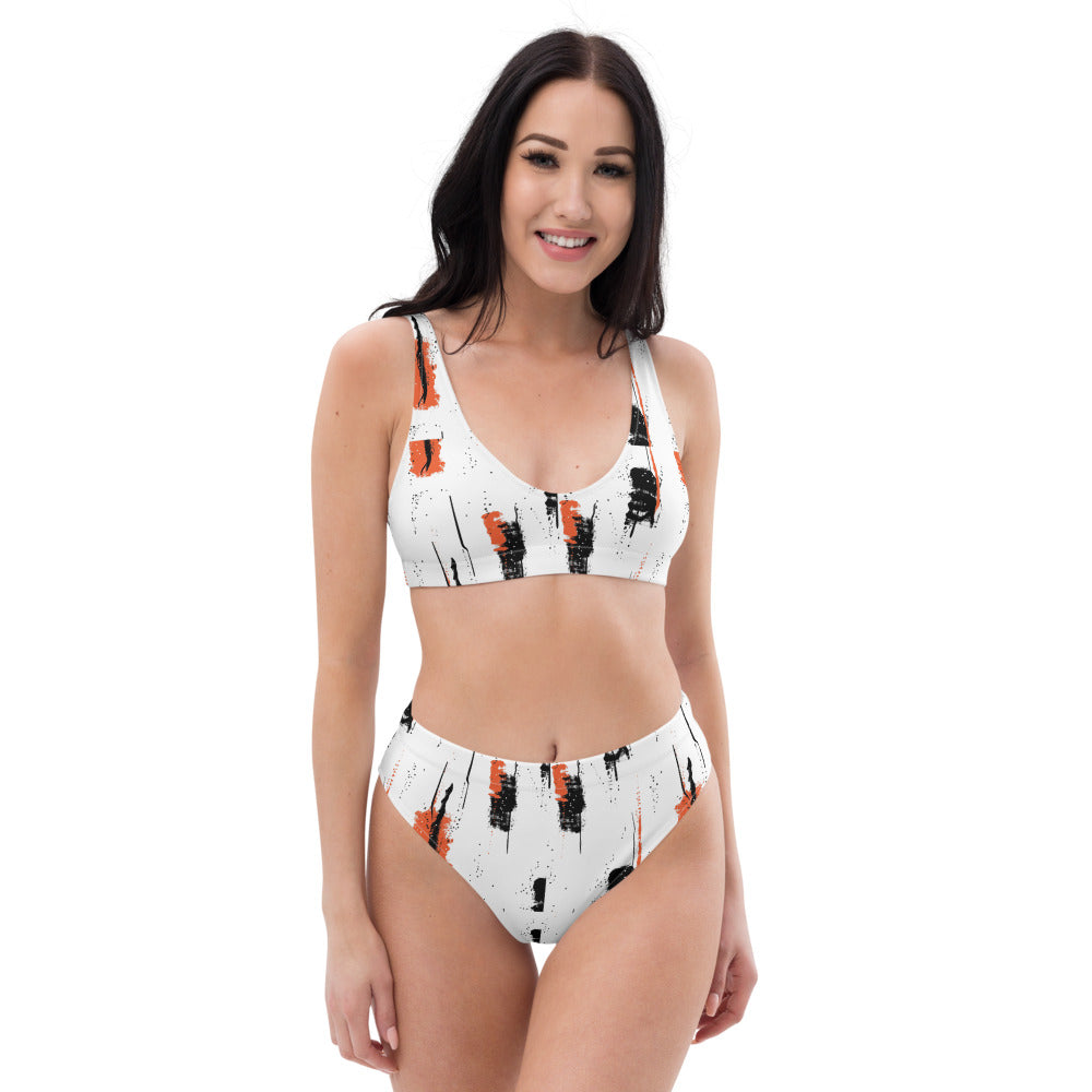 Abstract Recycled high-waisted bikini