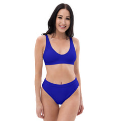 Royal Blue Recycled high-waisted bikini