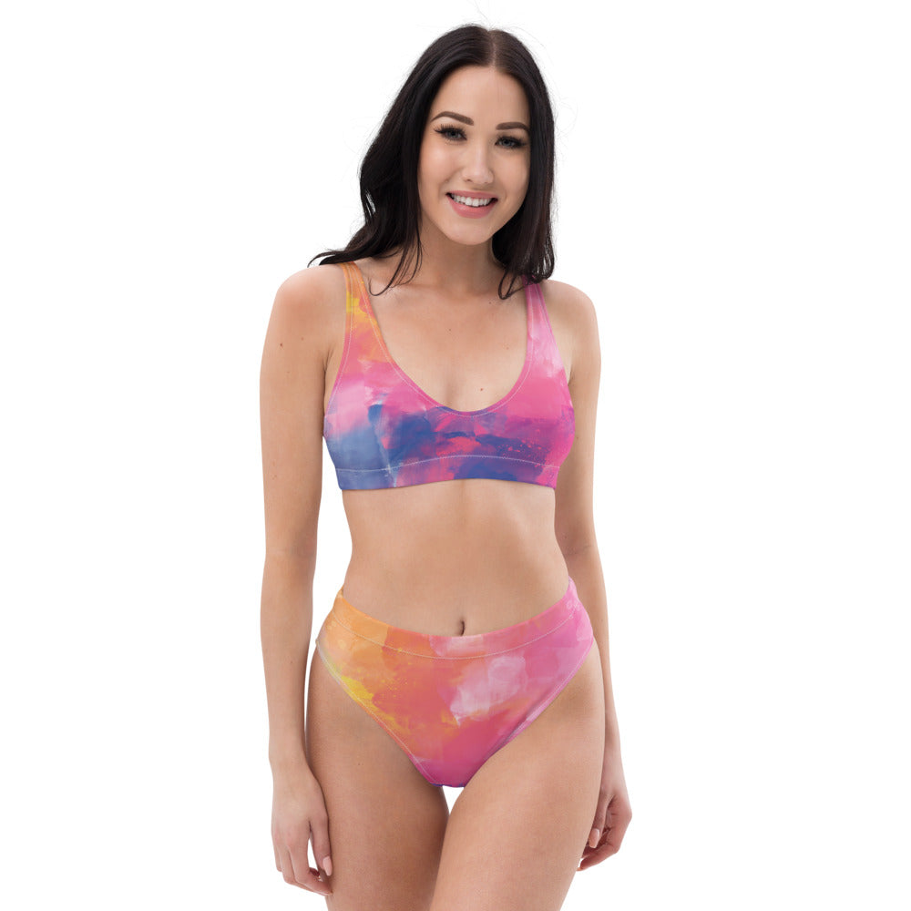 Paint Multicolor Recycled high-waisted bikini
