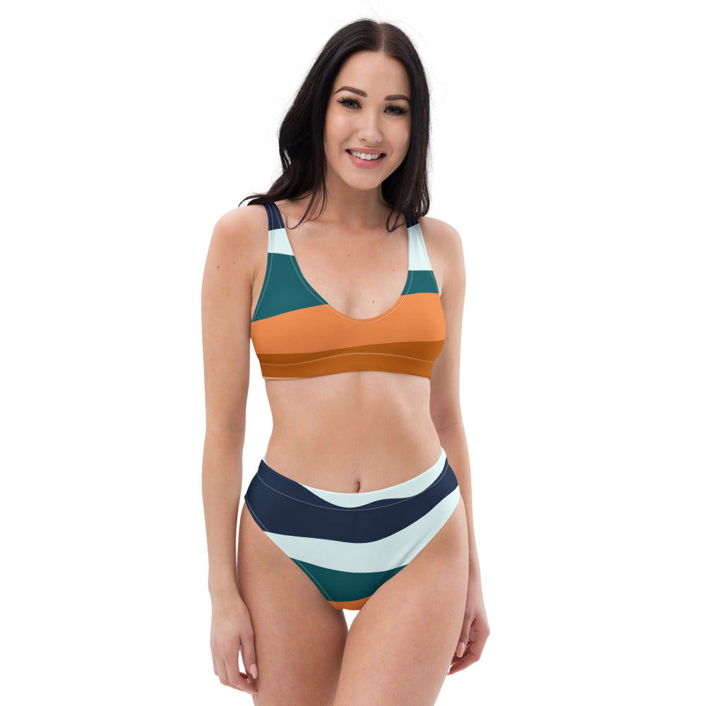 Pattern Recycled high-waisted bikini