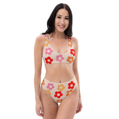 Retro 60s Recycled high-waisted bikini