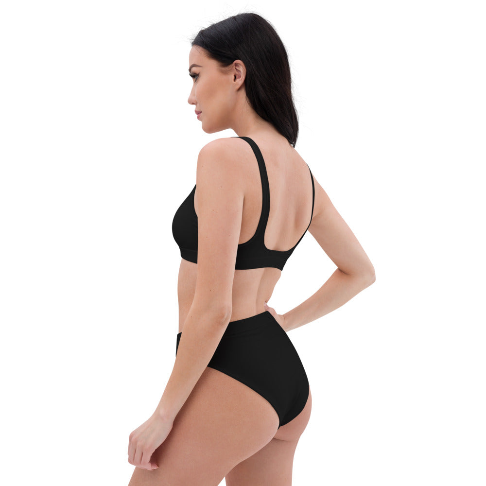 Black Recycled high-waisted bikini