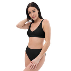 Black Recycled high-waisted bikini