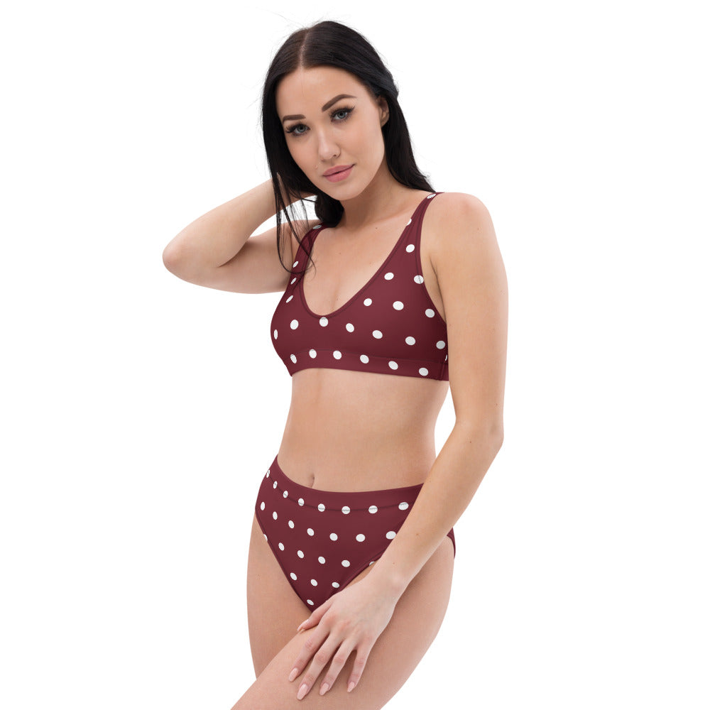 Polka Dots Recycled high-waisted bikini