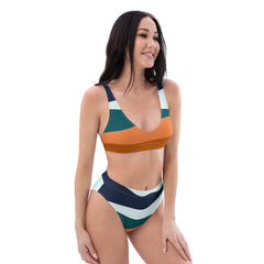 Pattern Recycled high-waisted bikini