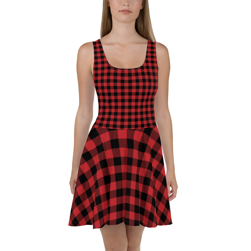 Buffalo-Plaid Skater Dress