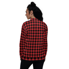 Buffalo-Plaid Unisex Bomber Jacket