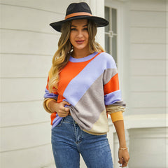 Trend4us Chic Striped Crewneck Sweater